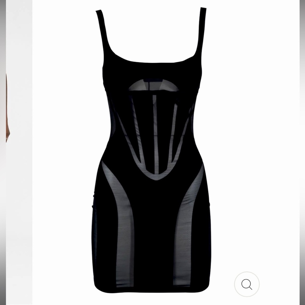 Wolford x Mugler Flock Shaping Dress - Black